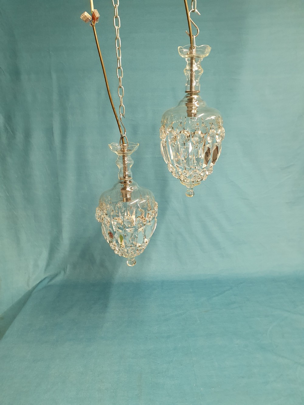 Early 20th century Pair of dome top chandeliers