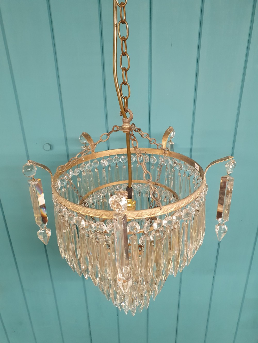 Unusual early 20th century long spike chandelier 13
