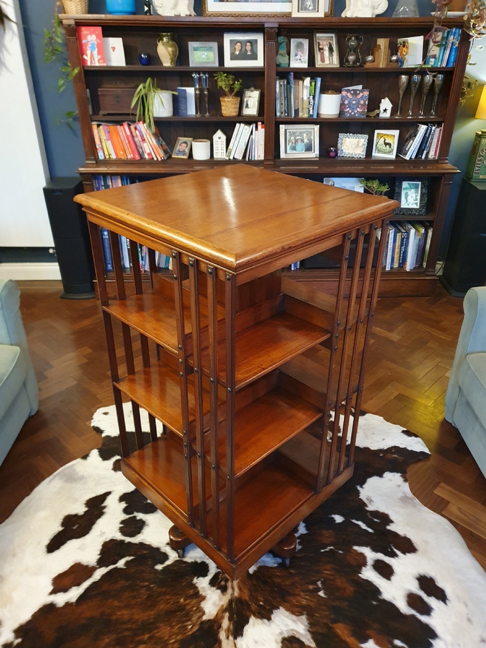 19th-century large revolving bookcase