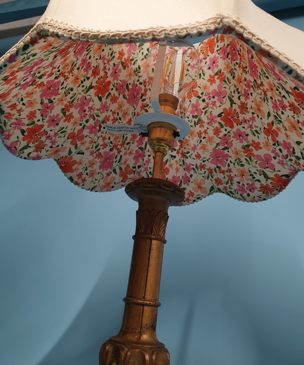 Pair of wooden gilt early 20th century lamps View IX