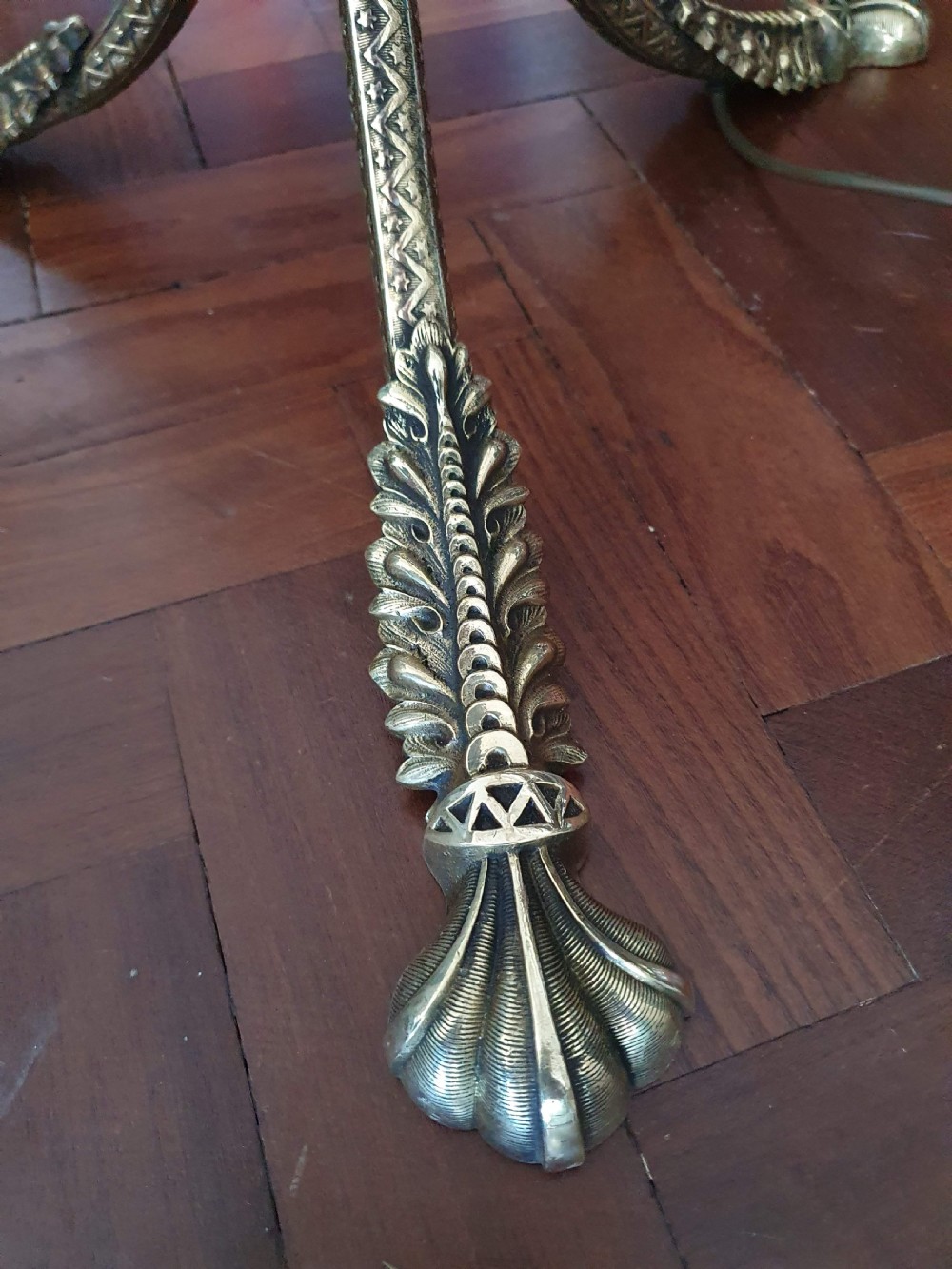 Early 20th century brass standard lamp View IV