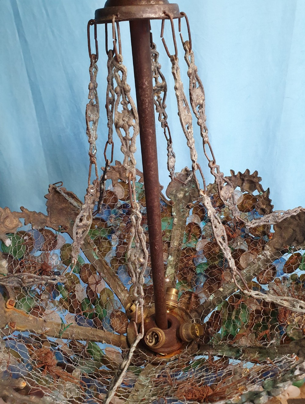 Early 20th century Continental chandelier with grapes and flowers View III