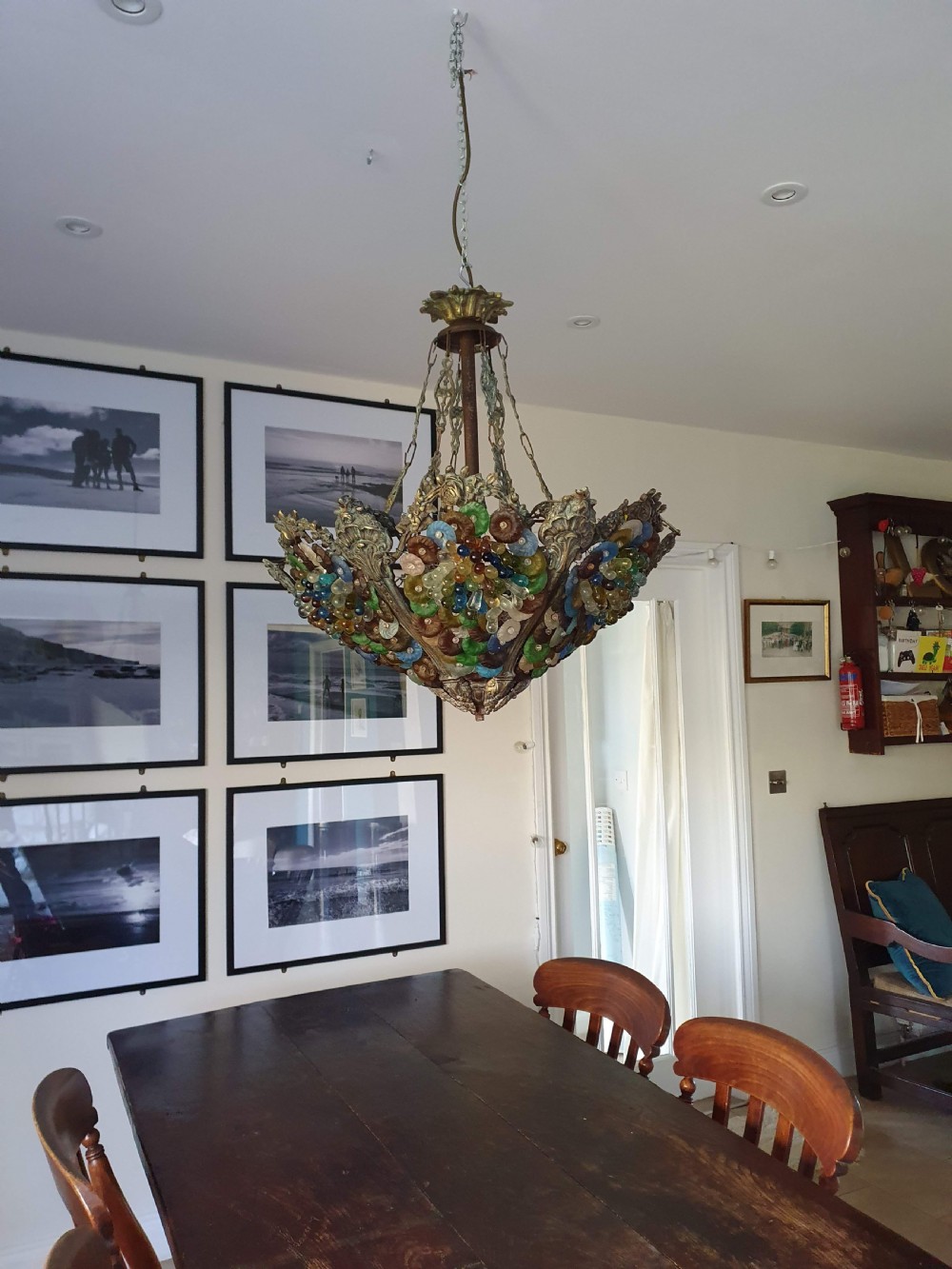 Early 20th century Continental chandelier with grapes and flowers View VI