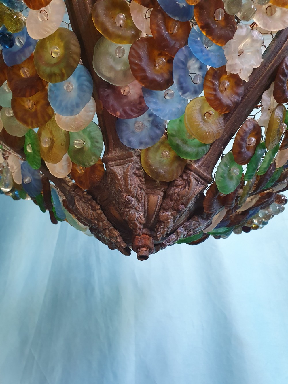 Early 20th century Continental chandelier with grapes and flowers View IX