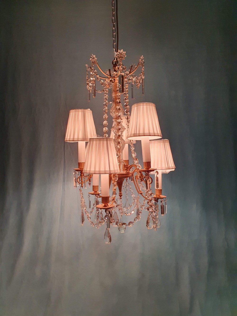 Early 20th century French six arm chandelier View IX