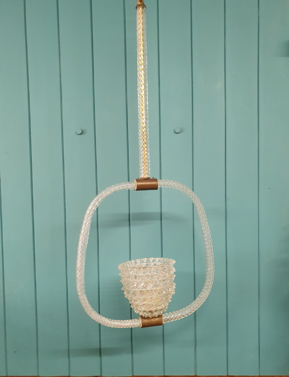 Early 20th century light Ercole Barovier & Toso Rostrato chandelier C1930