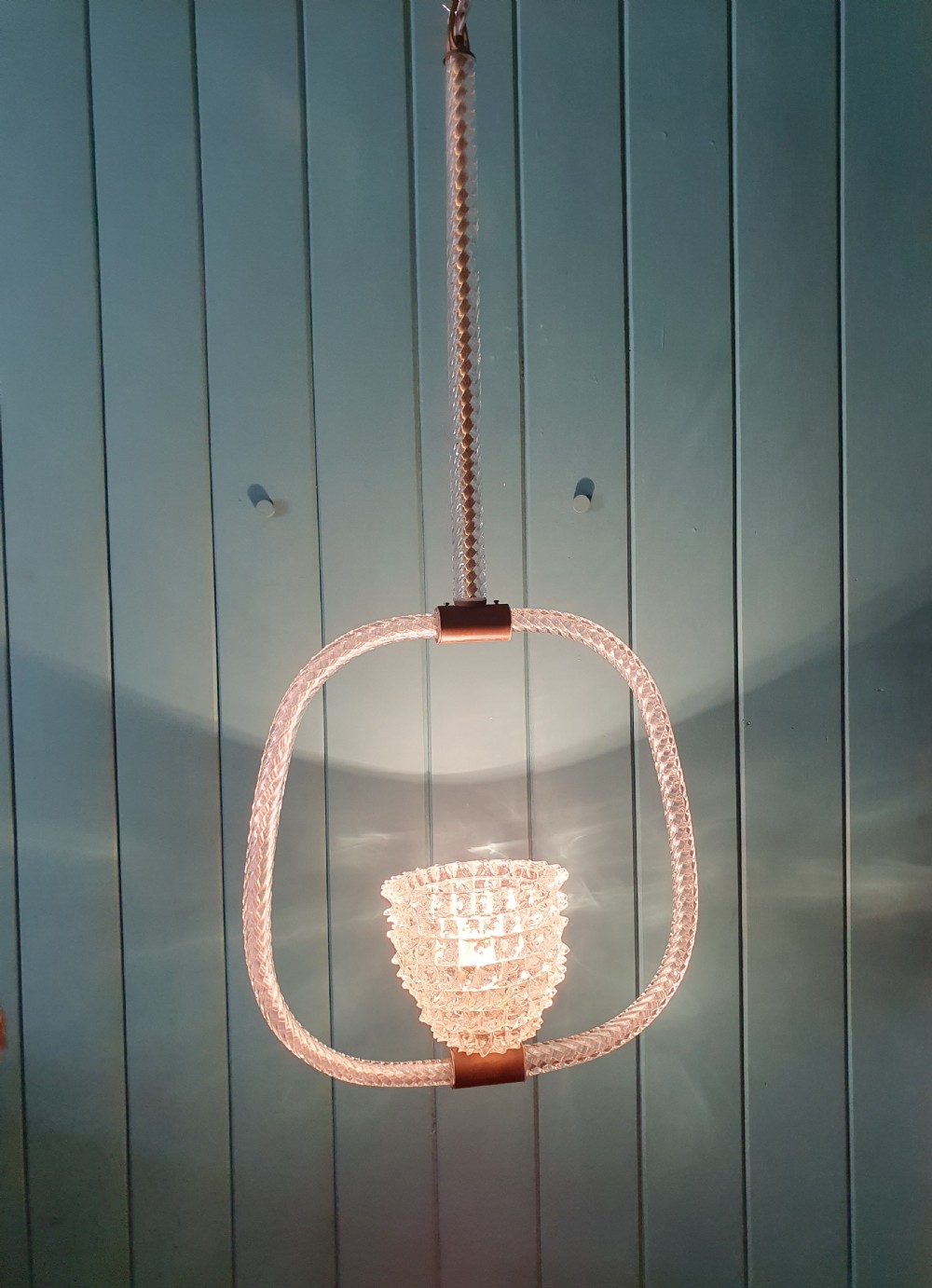 Early 20th century light Ercole Barovier & Toso Rostrato chandelier C1930 View II