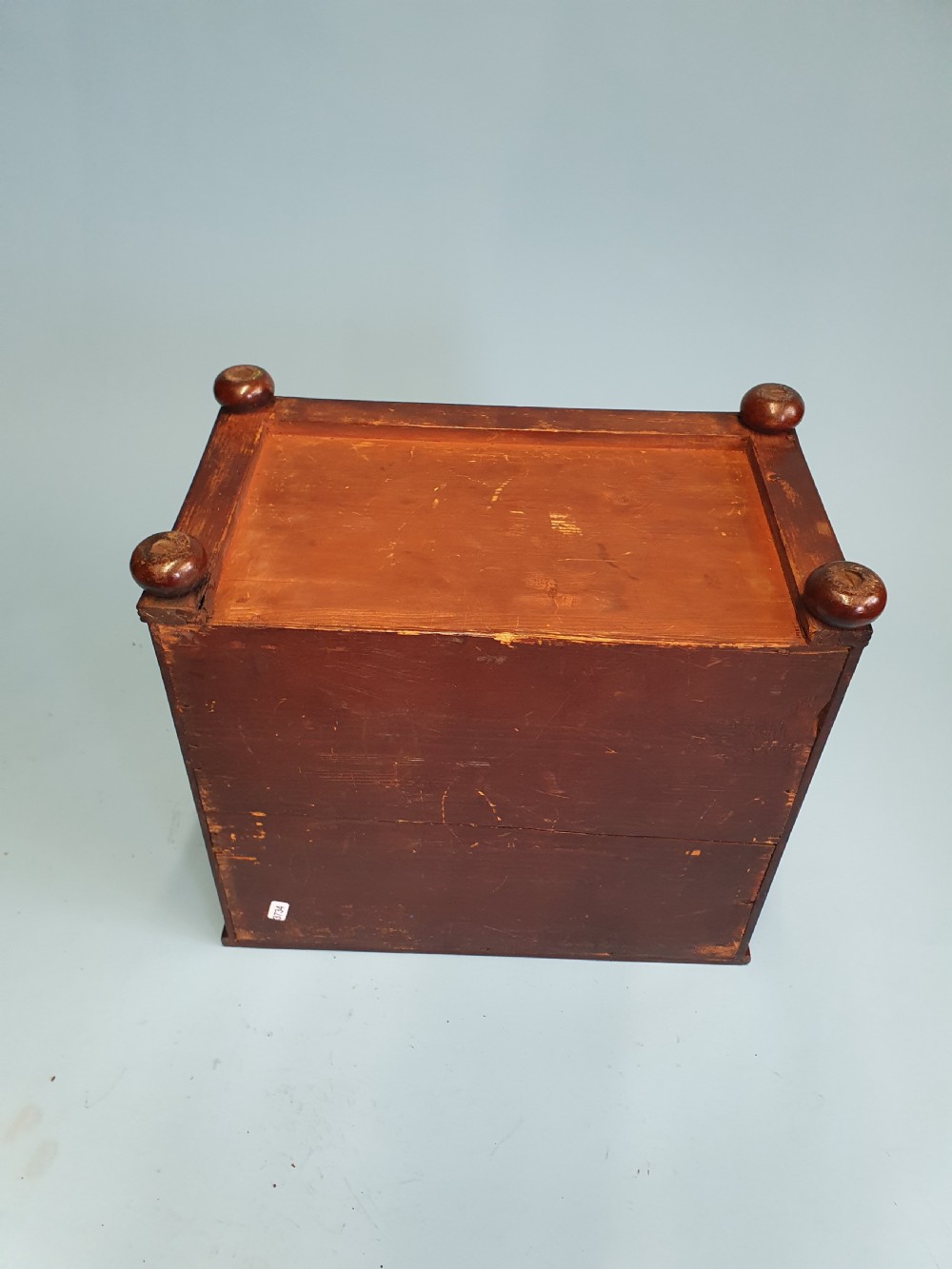 Early 19th century miniature 2/3 mahogany chest of drawers dated 1824. View VII