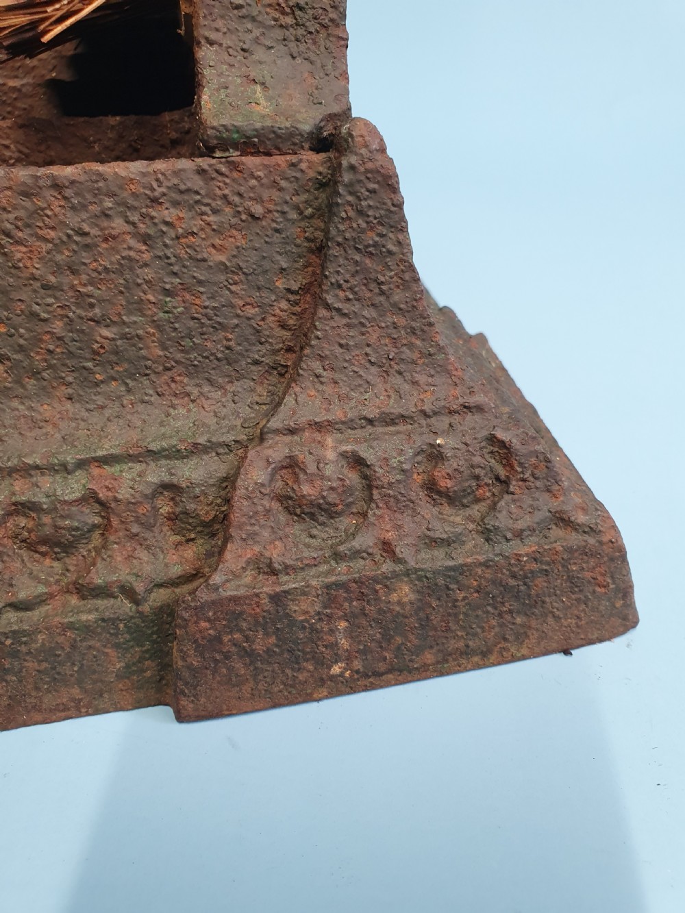 Late 19 century cast iron boot scraper with brushes to the side View II
