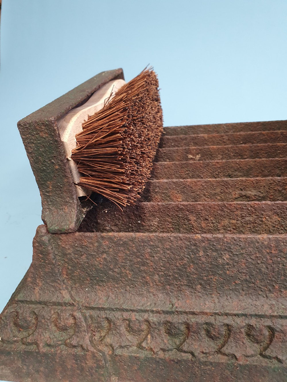 Late 19 century cast iron boot scraper with brushes to the side View VI