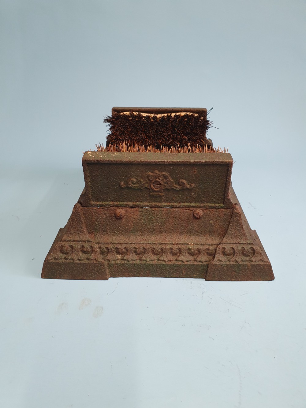Late 19 century cast iron boot scraper with brushes to the side View VII