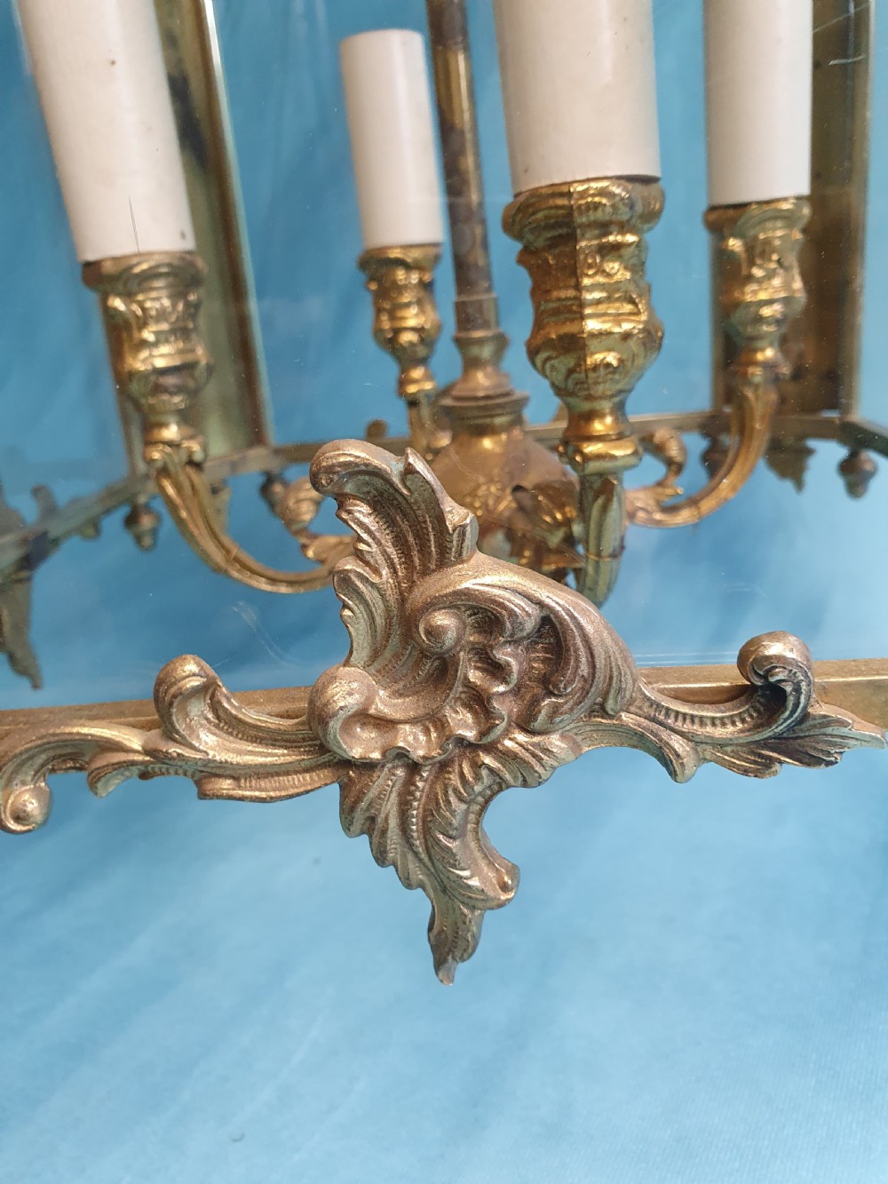 Early 20th century large brass decorative hall lantern 13