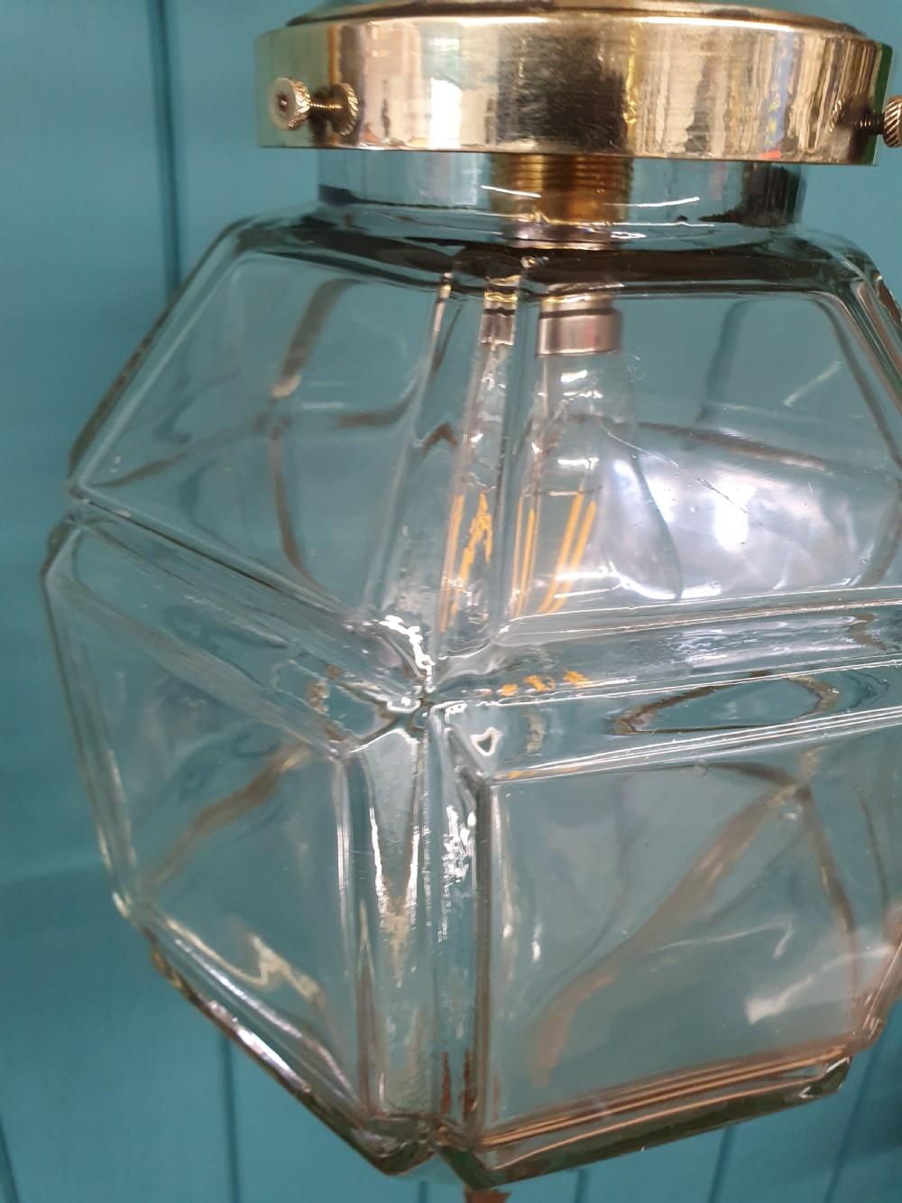 Early 20th century Hexagon shaped hall lantern View V
