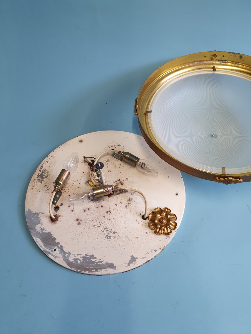 Early 20th century Large Antique Plafonnier flush mounted ceiling light View V