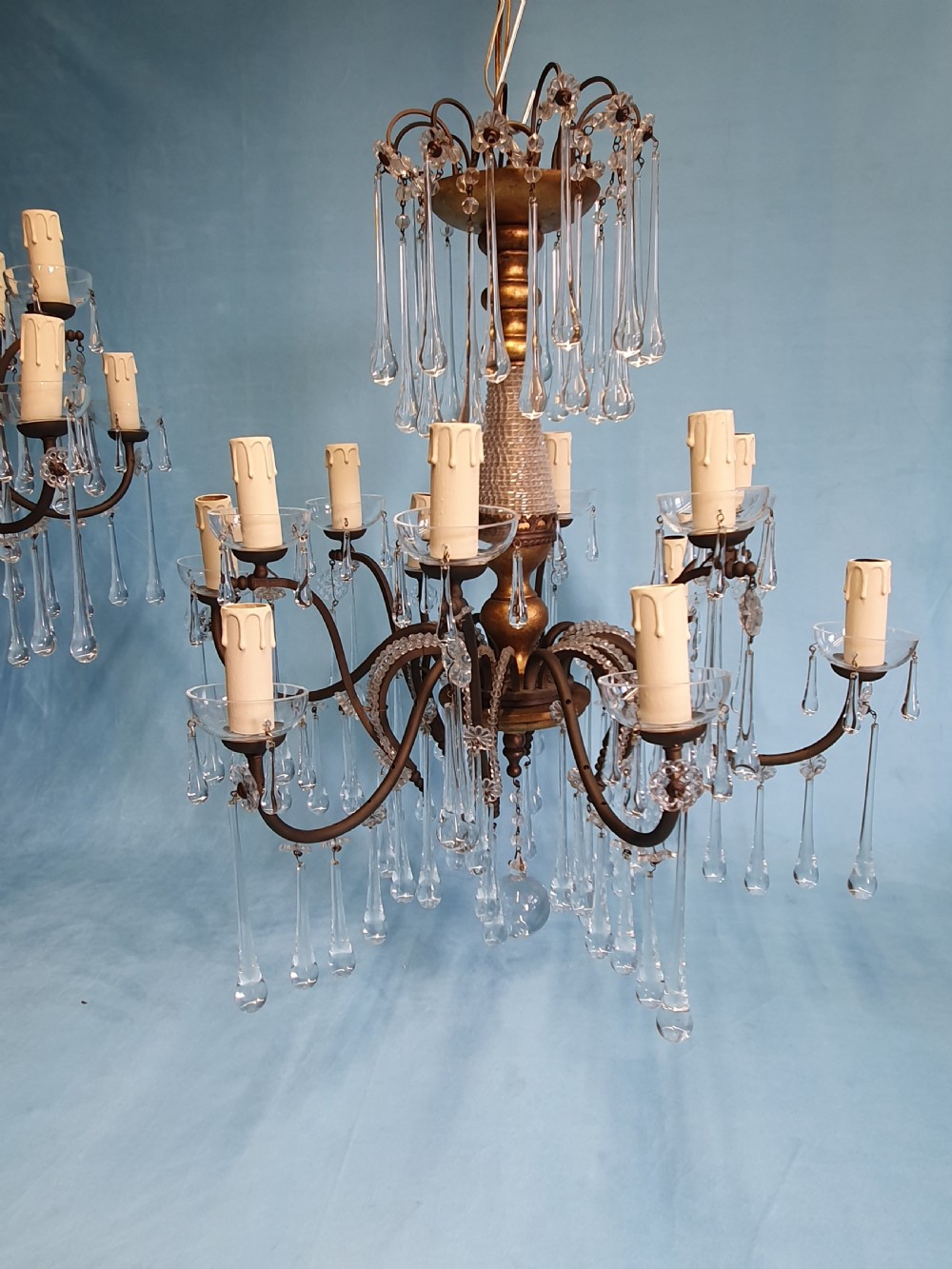 First half of the 20th century large pair of Italian chandeliers View II