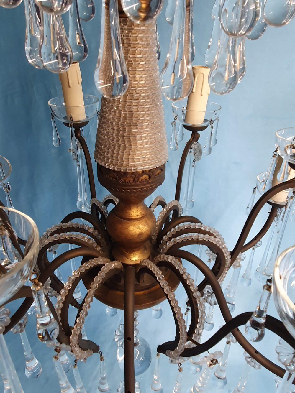 First half of the 20th century large pair of Italian chandeliers View IV