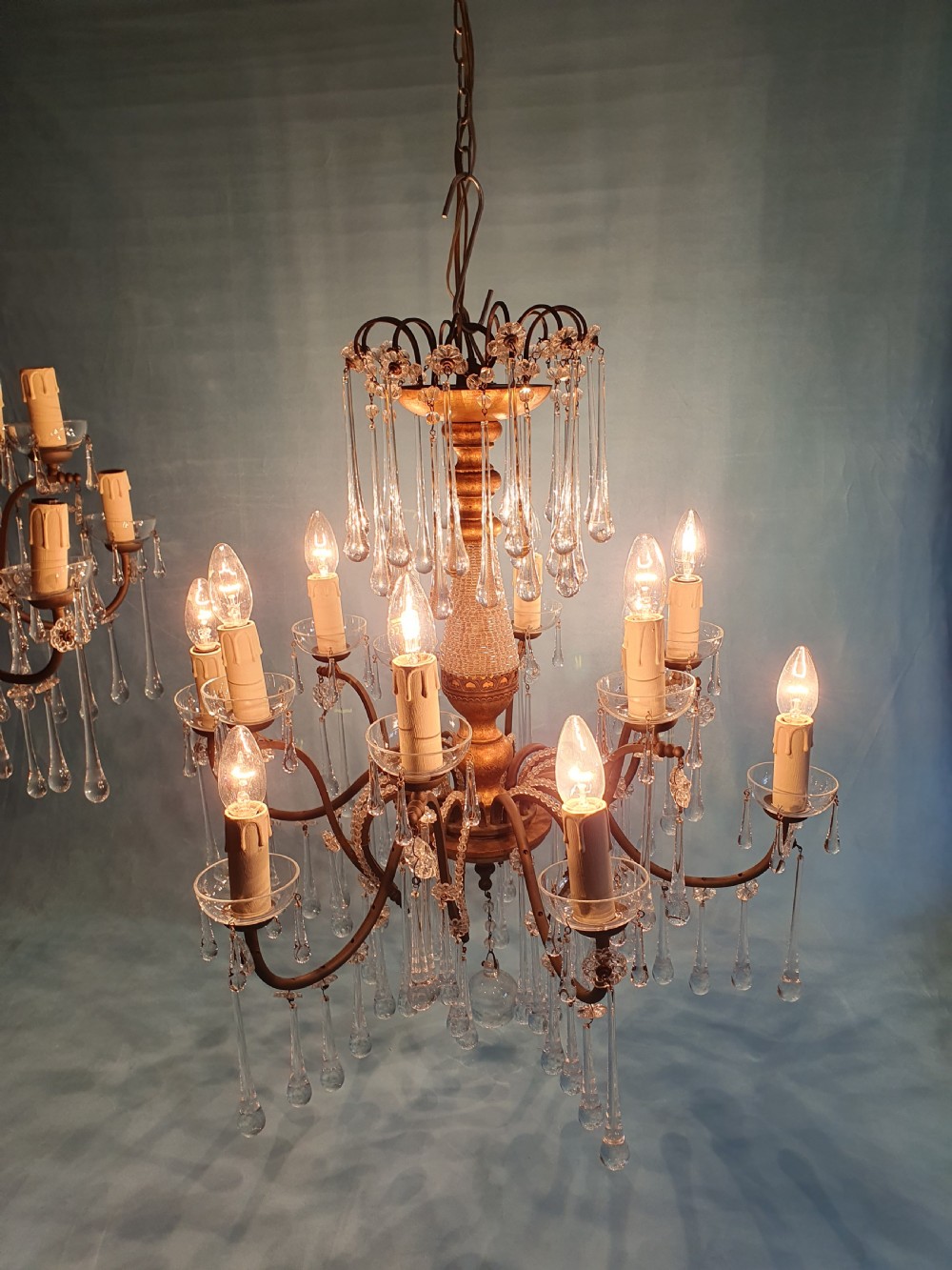 First half of the 20th century large pair of Italian chandeliers View IX