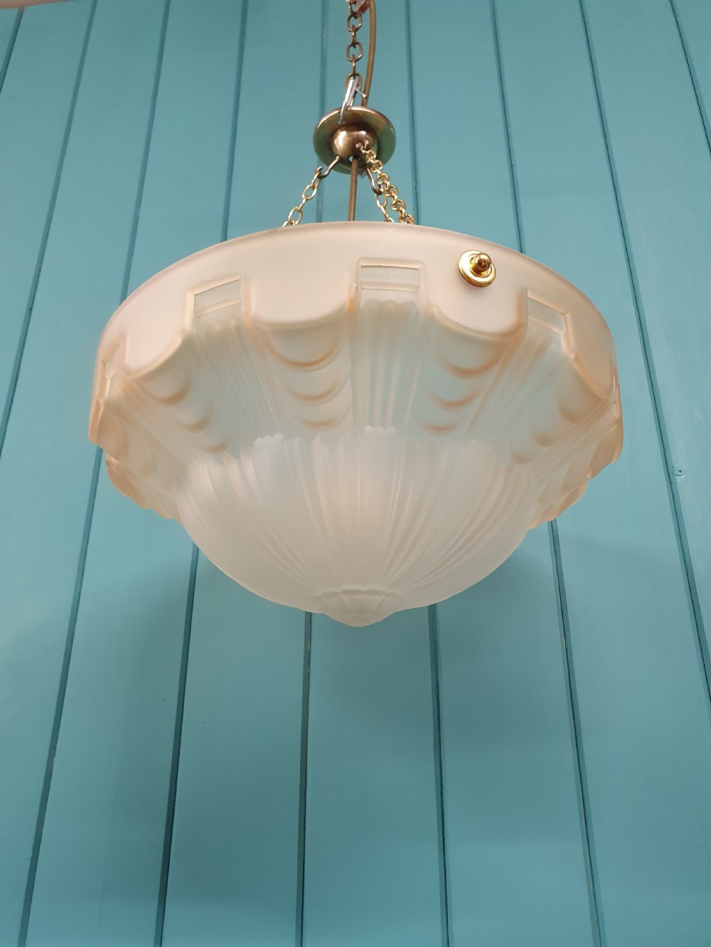 1930s glass dome chandelier Antique Plafonnier 