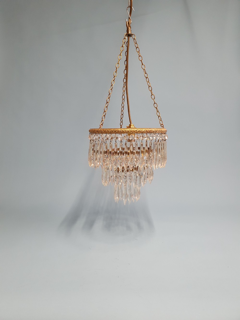 Early 20th century spike waterfall chandelier 10