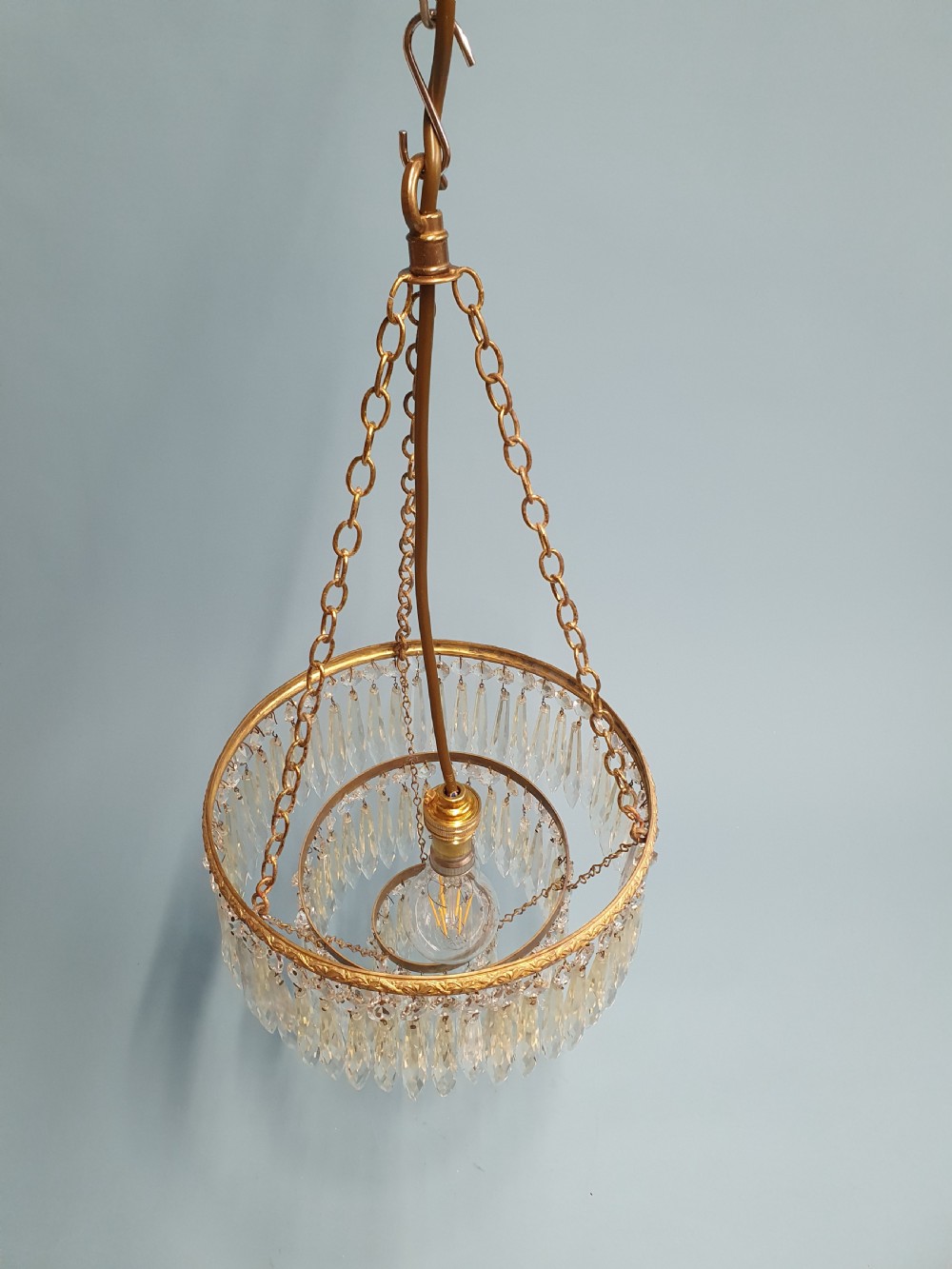 Early 20th century spike waterfall chandelier 10