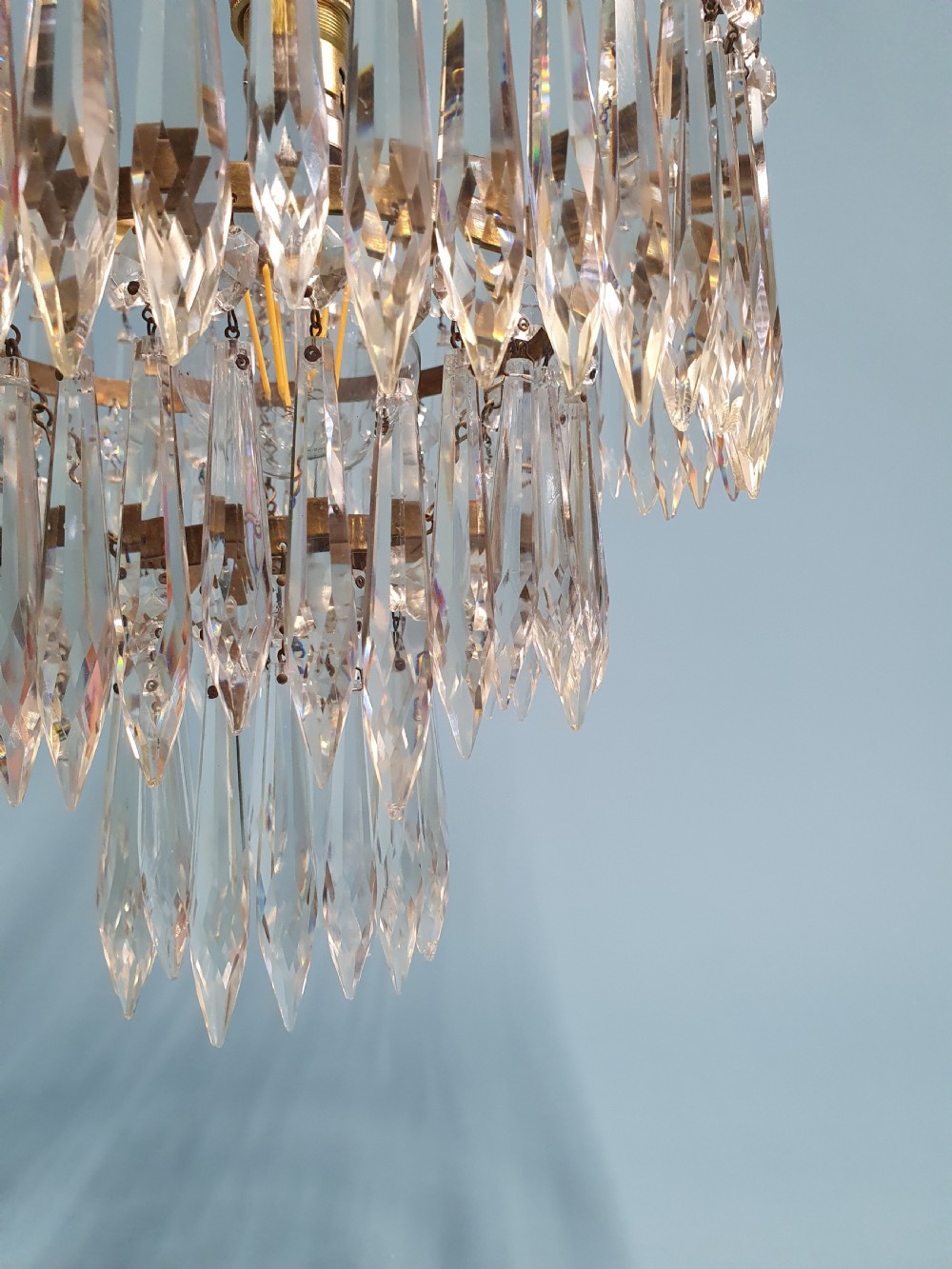Early 20th century spike waterfall chandelier 10