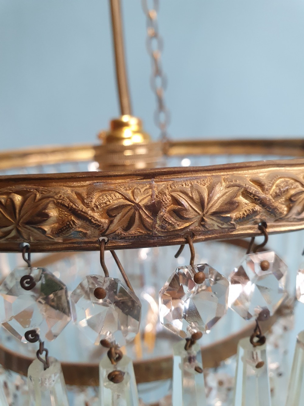 Early 20th century spike waterfall chandelier 10
