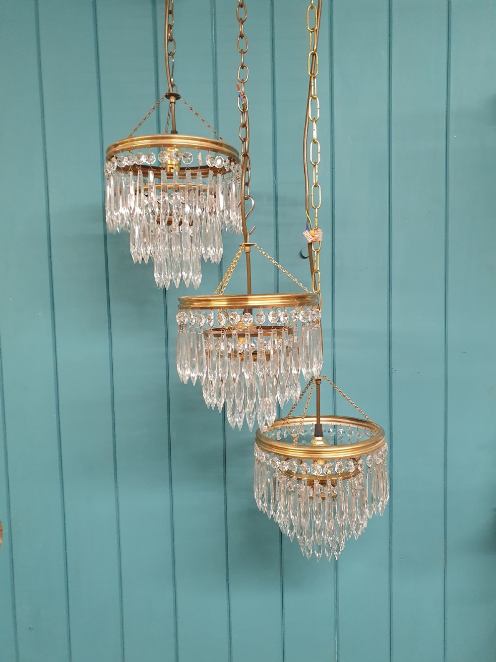 Three early 20th century spike chandelier 8