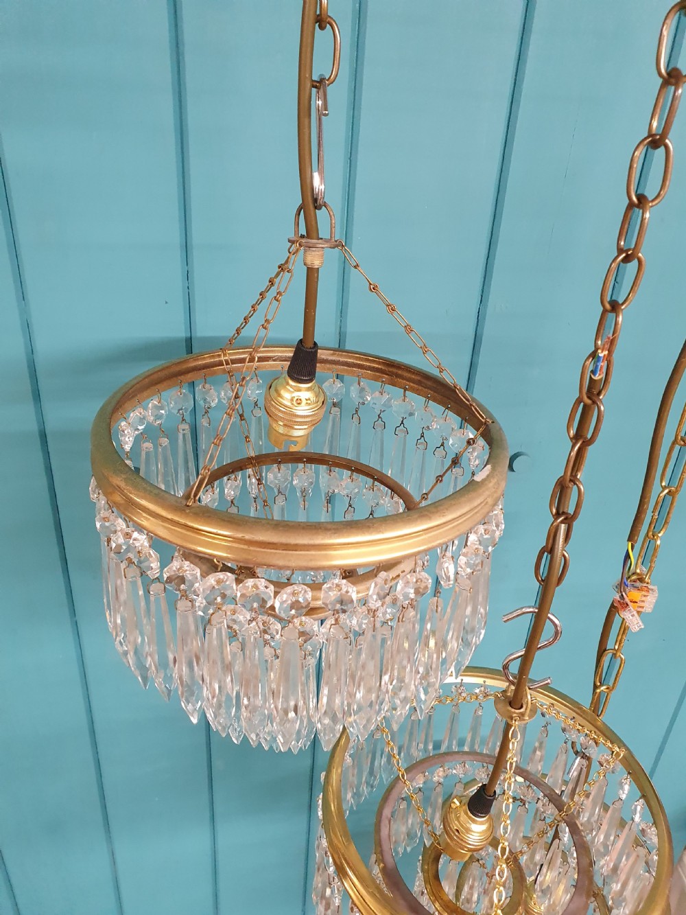 Three early 20th century spike chandelier 8