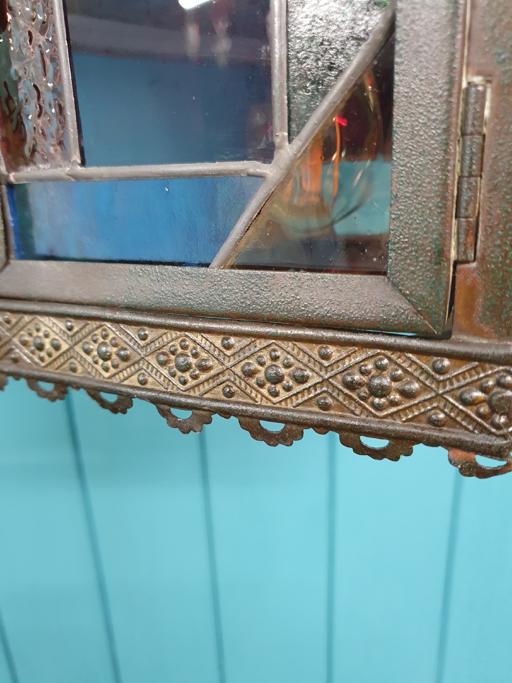 A late 19 century oil lantern converted to electric View V