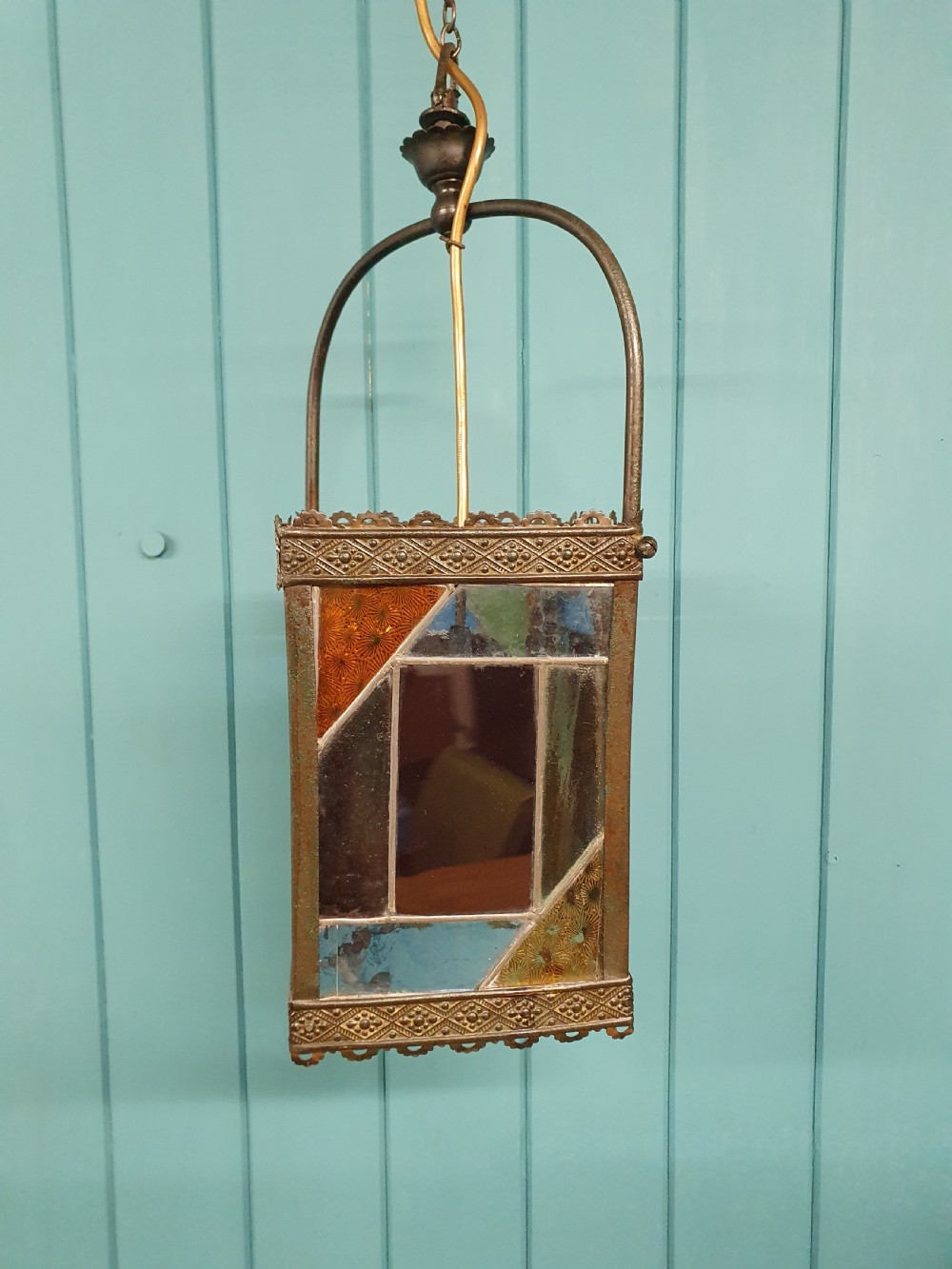 A late 19 century oil lantern converted to electric View IX