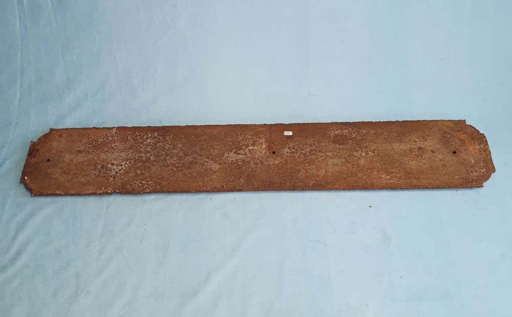 A late nineteenth-century rectangular cast iron street sign featuring raised black lettering reading JERSEY ROAD against a weathered off-white painted background. View II