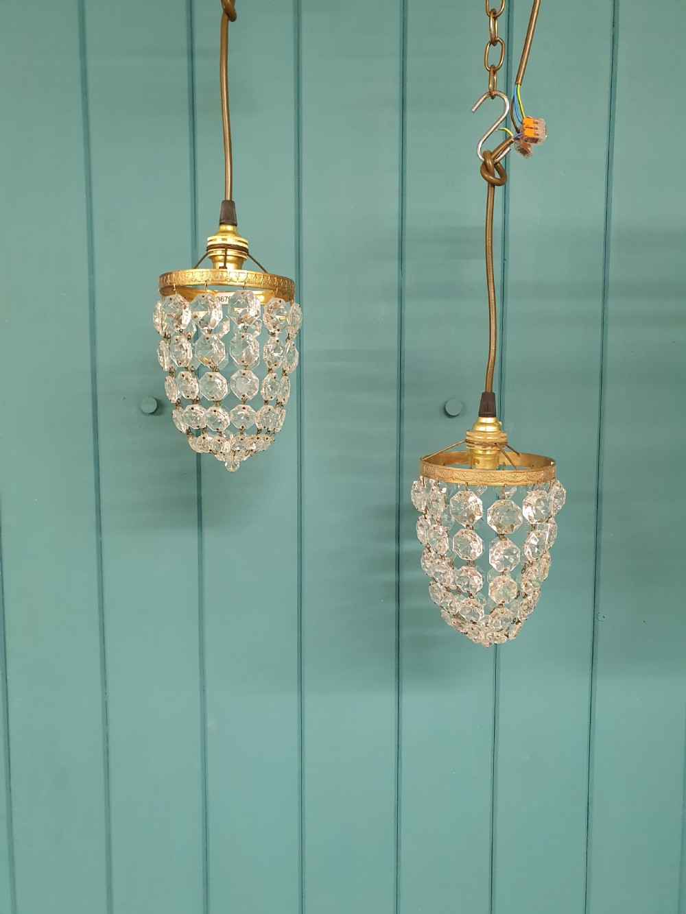 Antique small pair bag chandelier 4