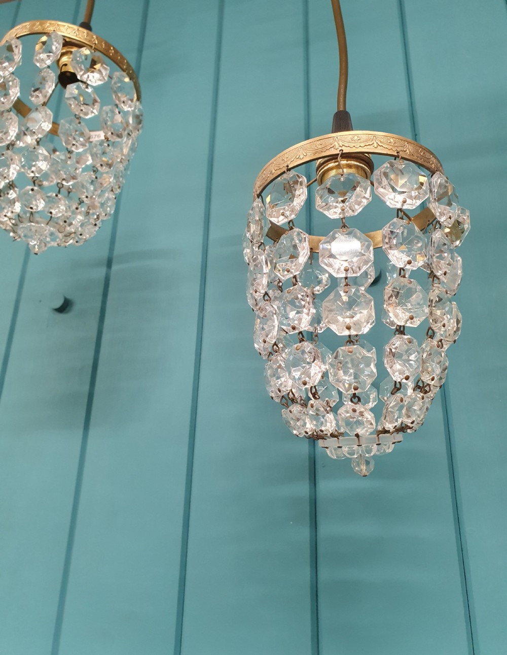 Antique small pair bag chandelier 4