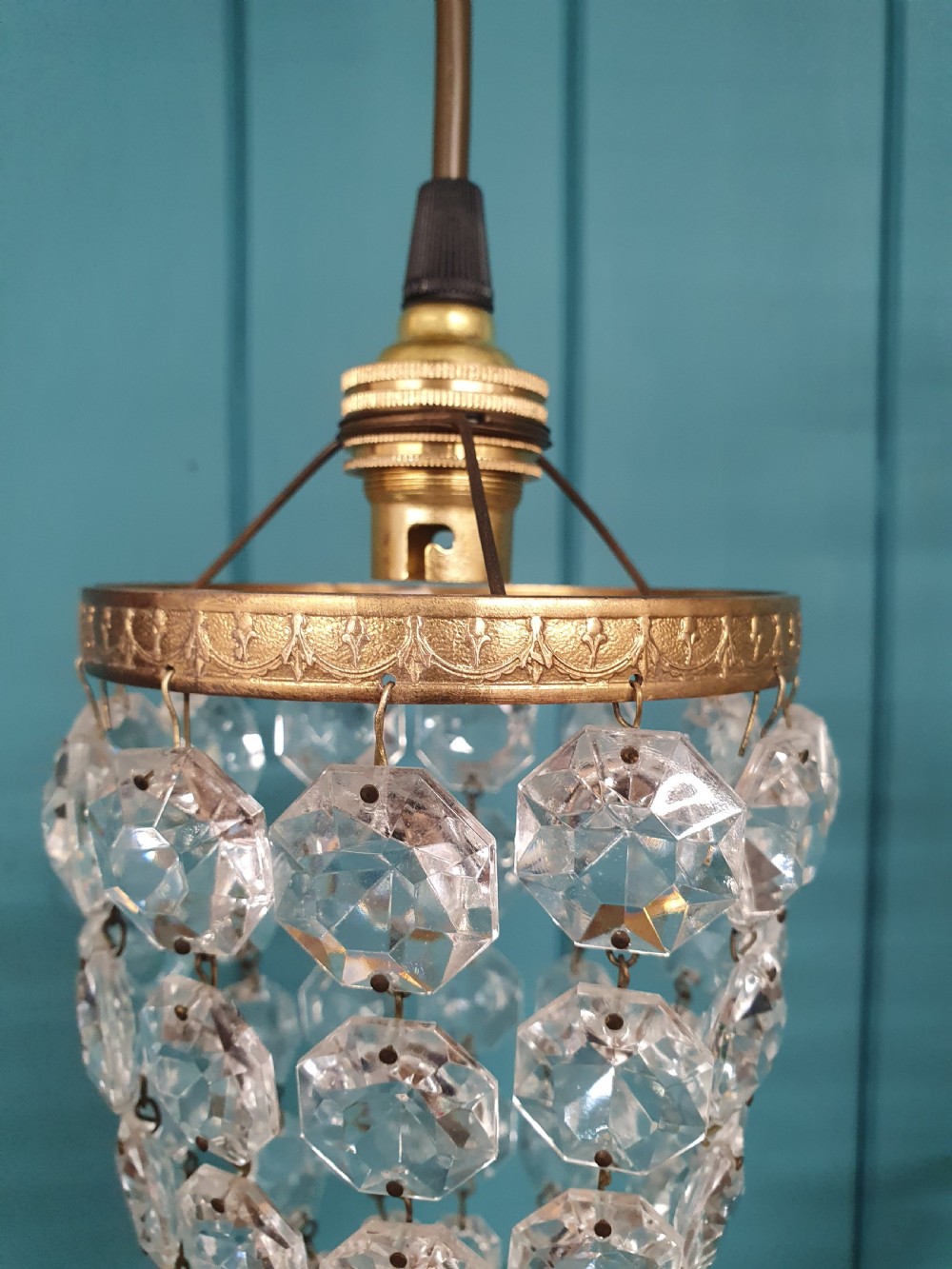 Antique small pair bag chandelier 4