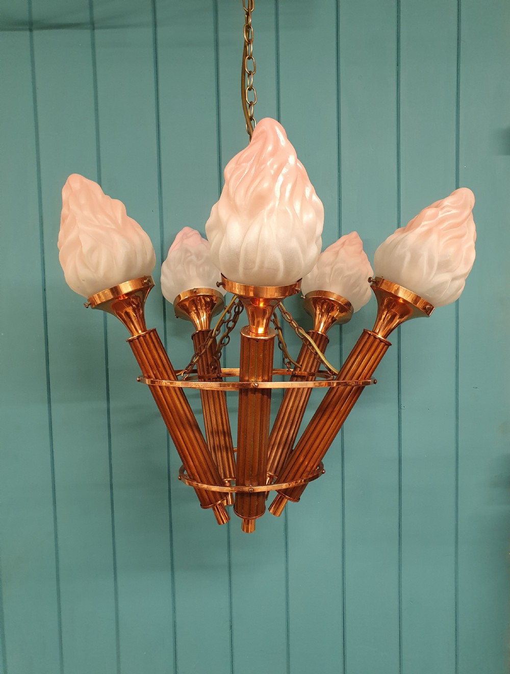 Art Deco Empire Torch 5 Light chandelier 22