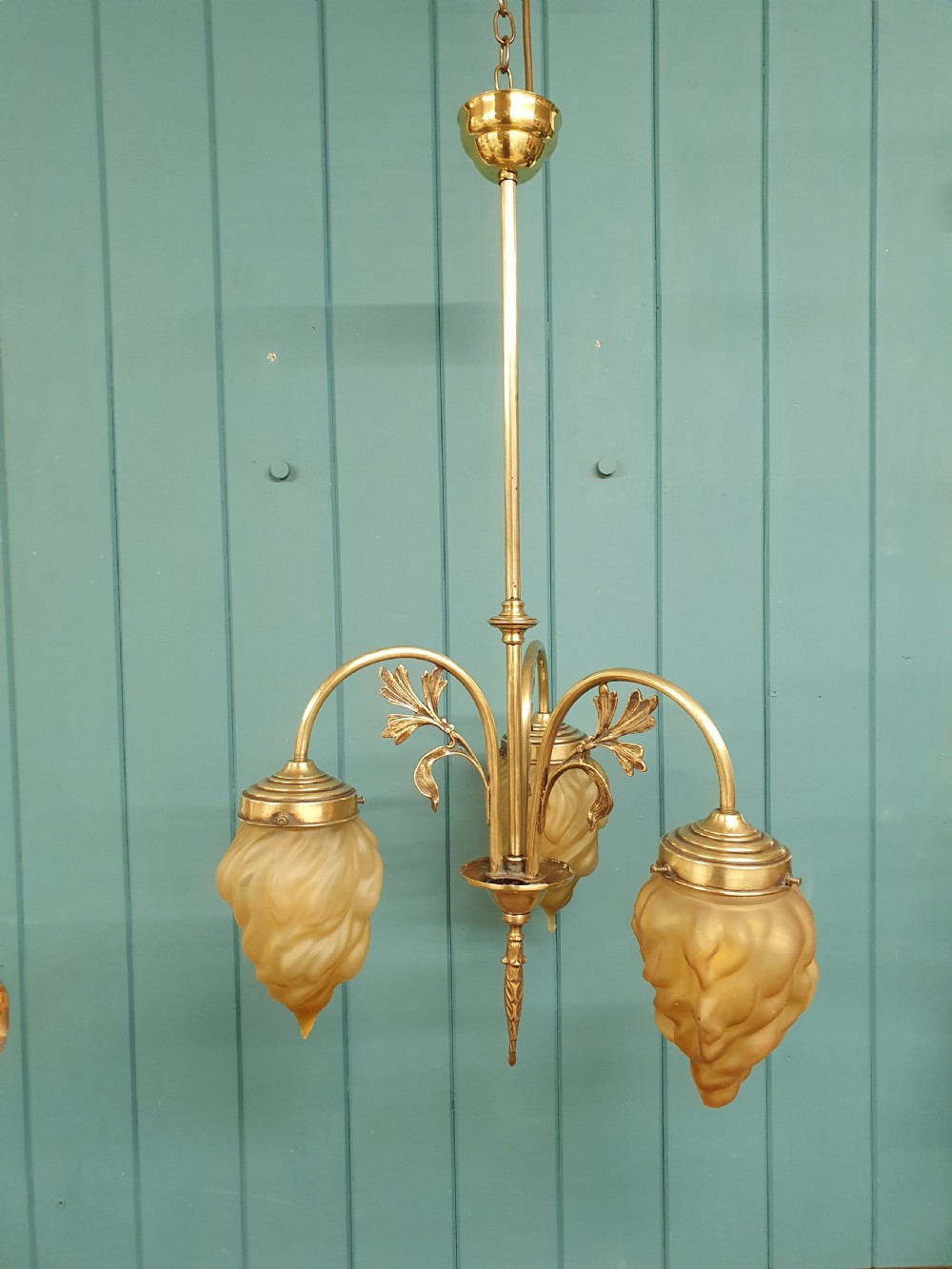 Edwardian 3 of light chandelier with empire torch 12
