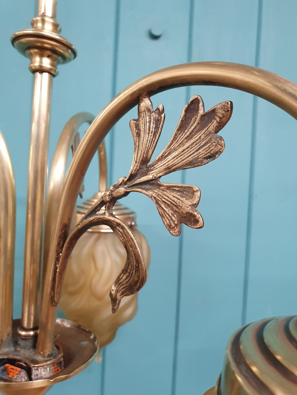Edwardian 3 of light chandelier with empire torch 12
