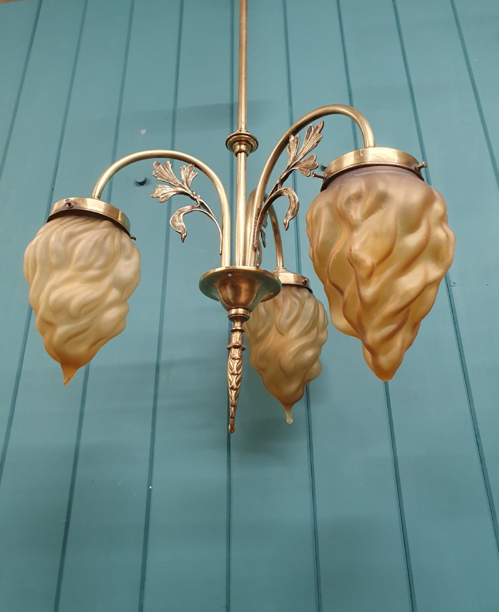 Edwardian 3 of light chandelier with empire torch 12