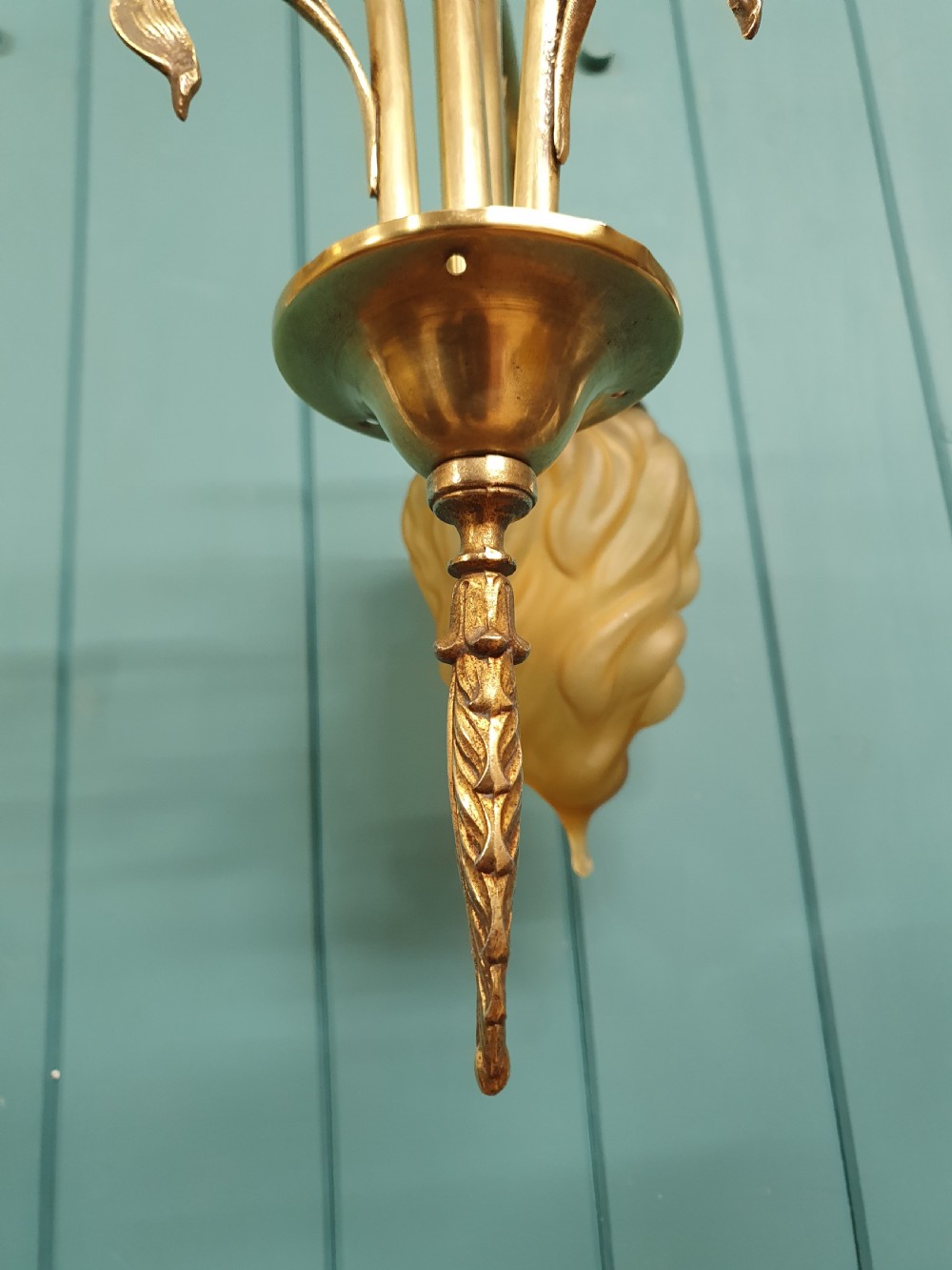 Edwardian 3 of light chandelier with empire torch 12