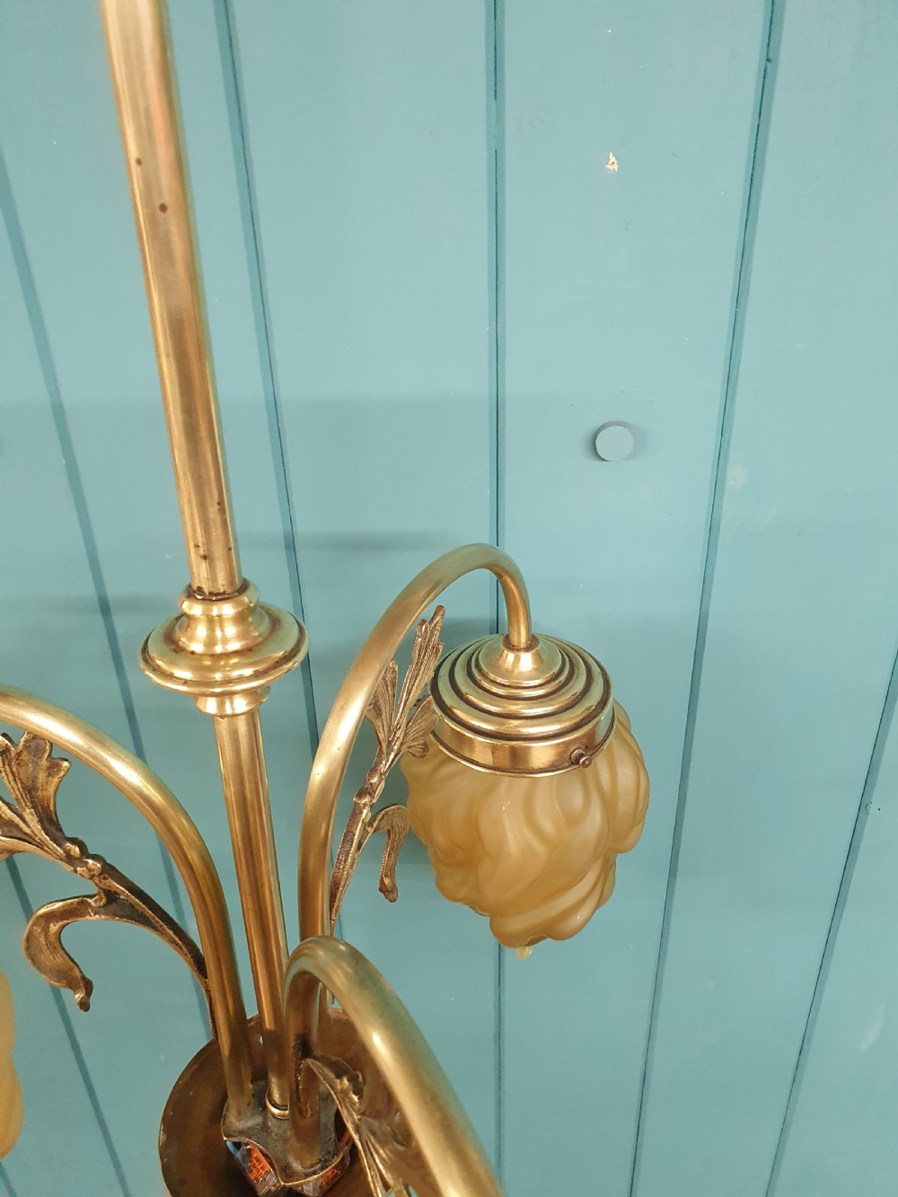 Edwardian 3 of light chandelier with empire torch 12