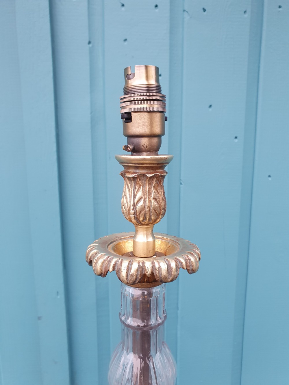 Art deco brass and glass standard floor lamp  View IV