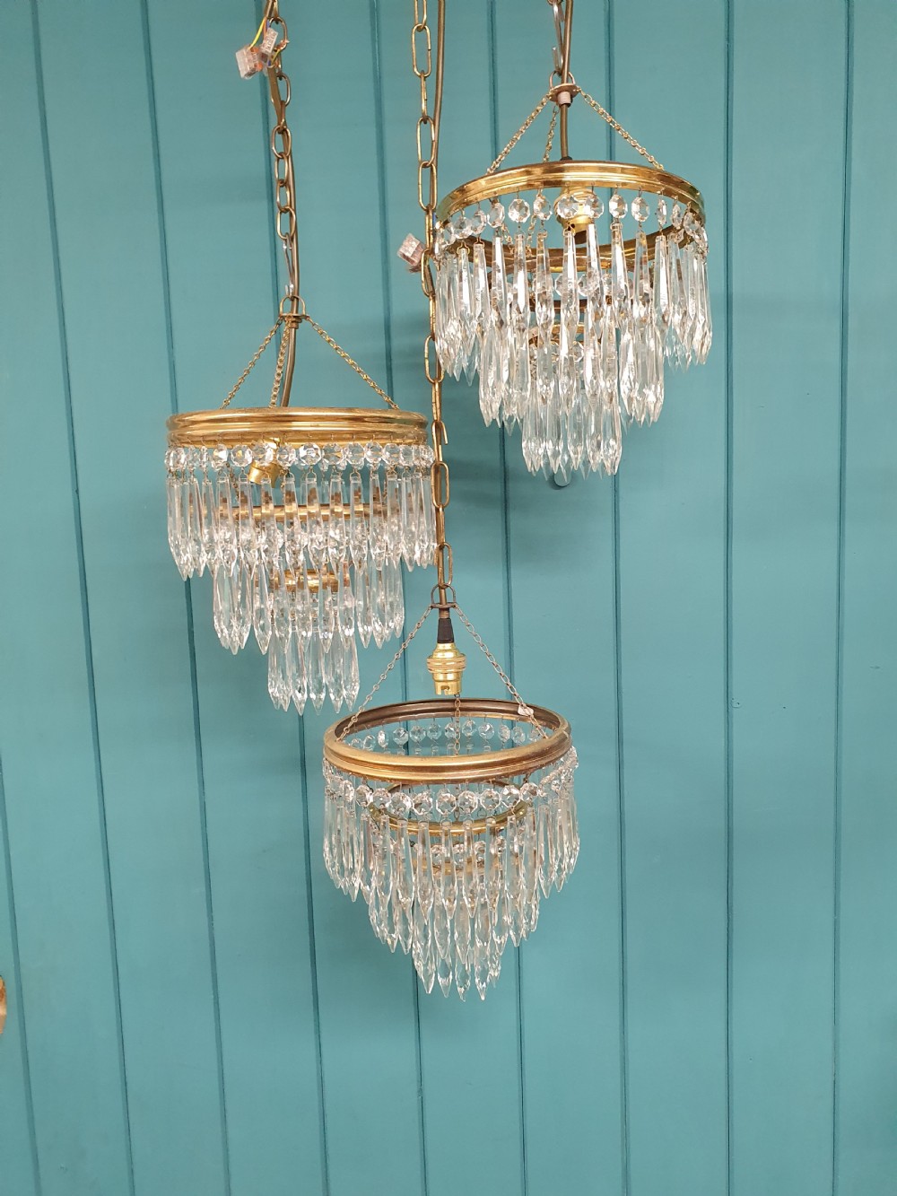 Three early 20th century spike chandeliers 8
