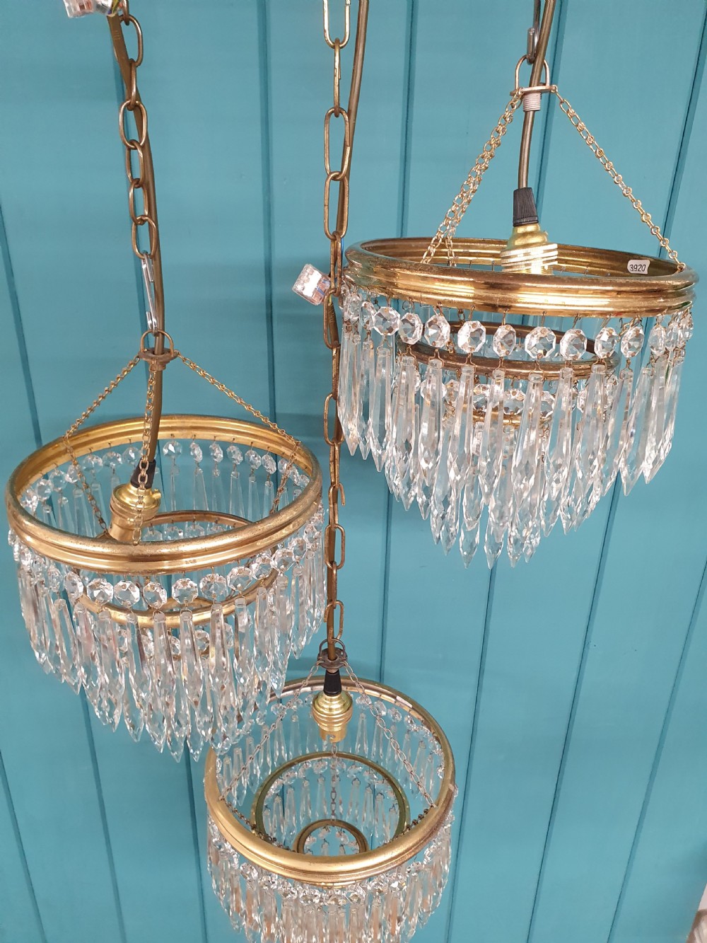 Three early 20th century spike chandeliers 8