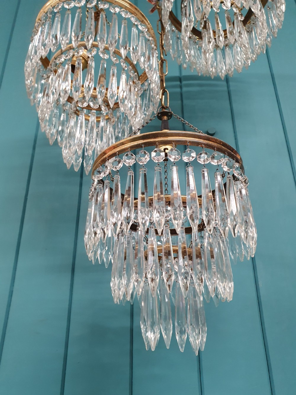 Three early 20th century spike chandeliers 8