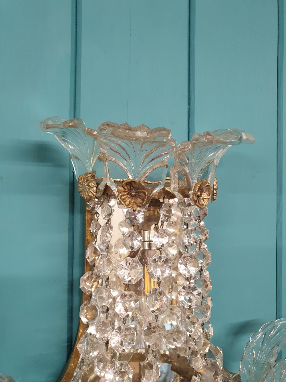 Pair of Murano glass early 20th century wall lights View II