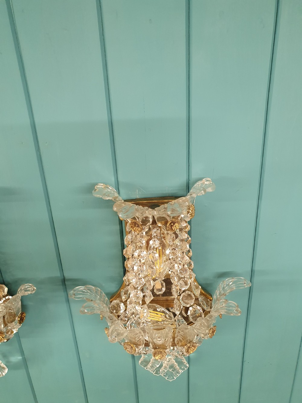 Pair of Murano glass early 20th century wall lights View V