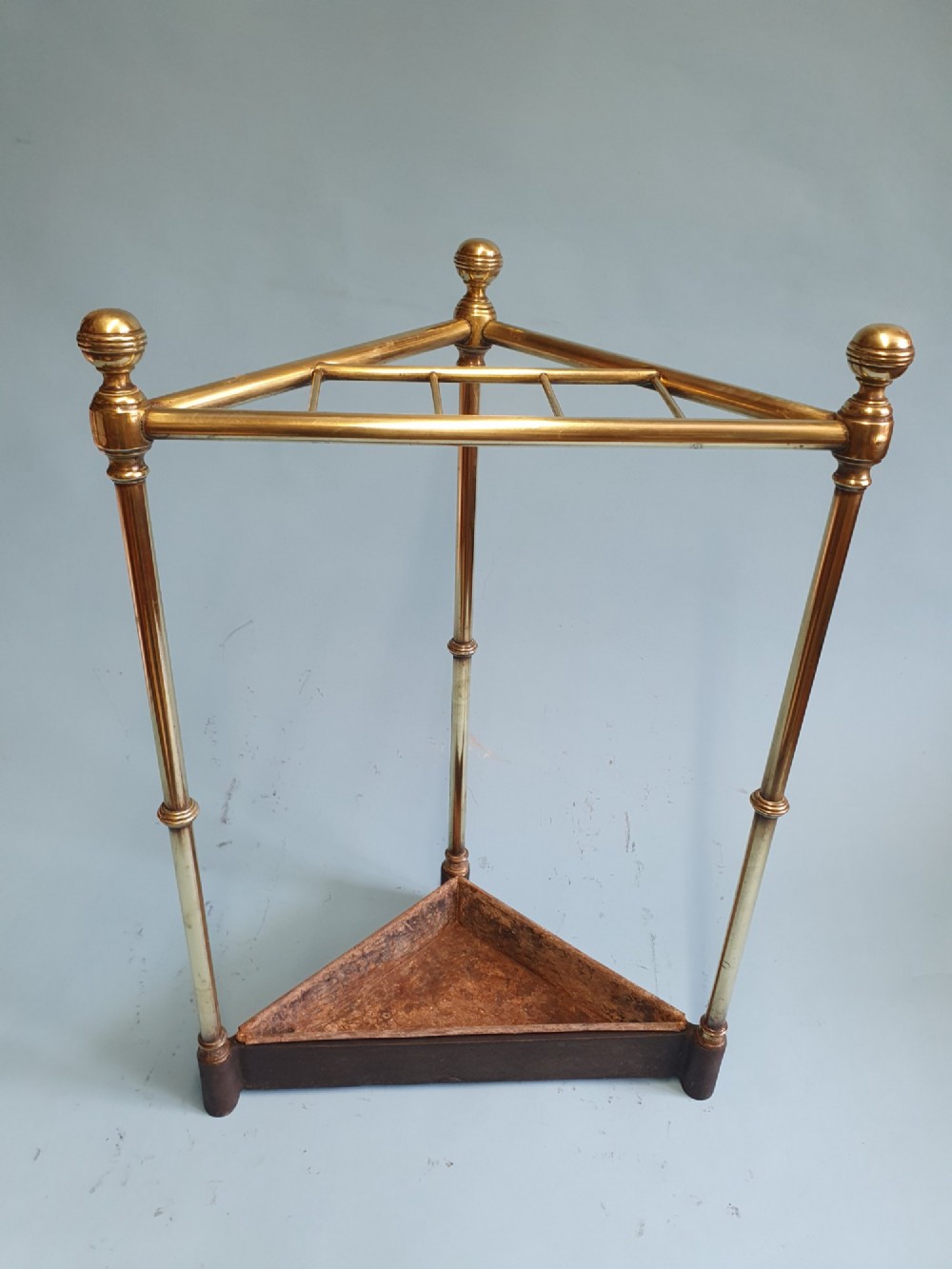 Antique brass corner stick stand 17