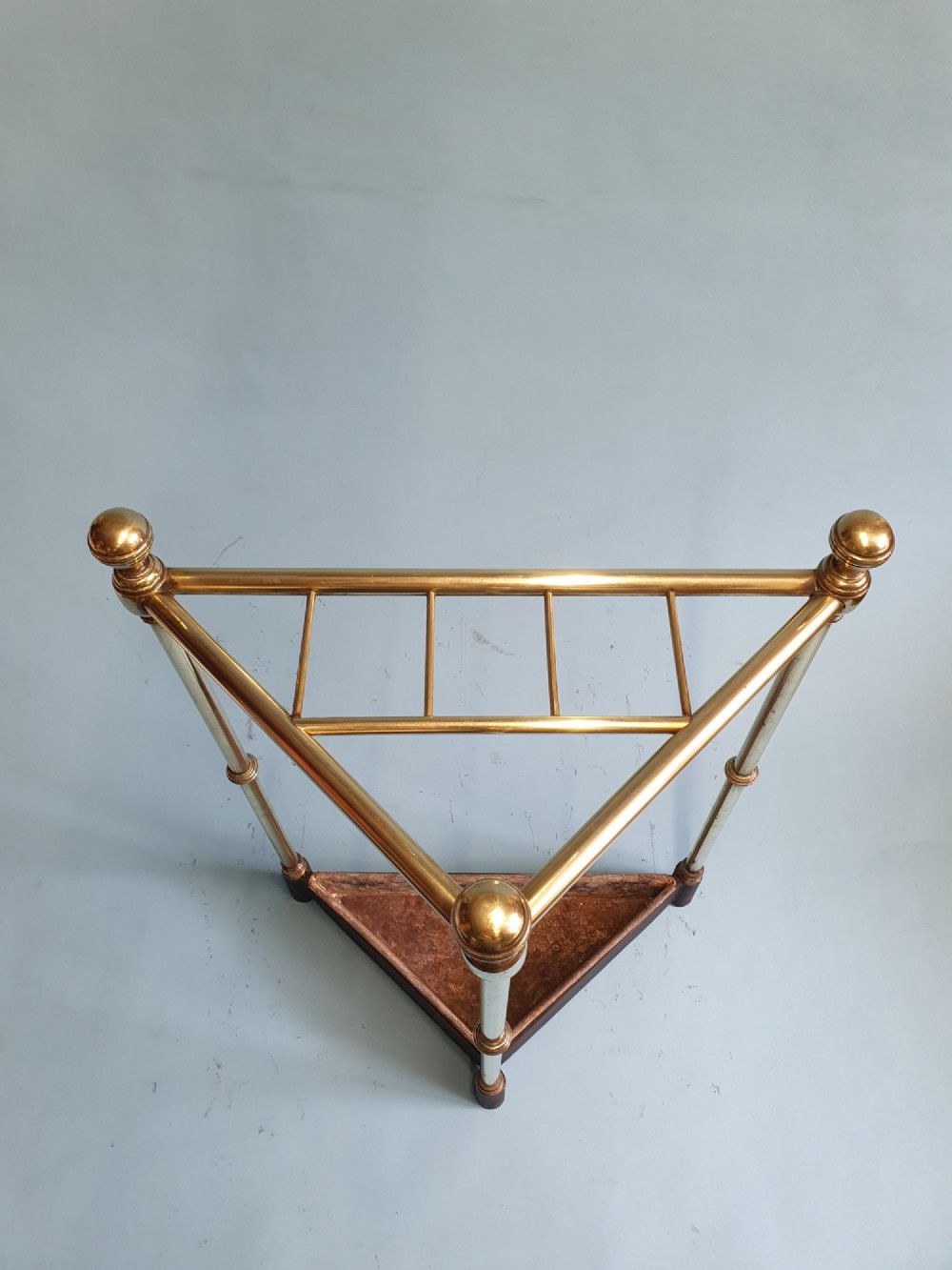 Antique brass corner stick stand 17