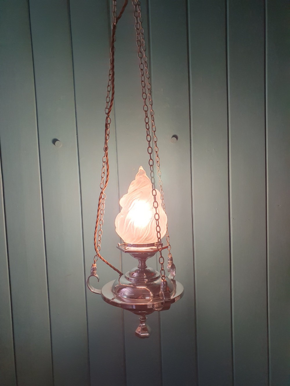 Art Deco Empire Torch Chandelier Chrome New York Flame Light 10