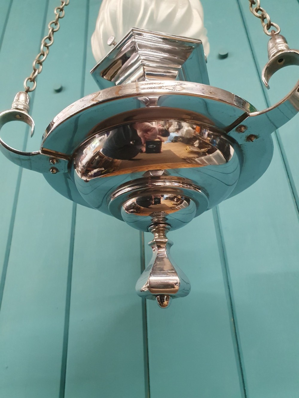 Art Deco Empire Torch Chandelier Chrome New York Flame Light 10